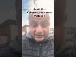 Do not make this Cybersecurity Career Mistake #cybercareers #cybersecurity #certification