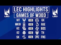 LEC Highlights ALL GAMES Week 3 Day 3 | LEC Winter 2025