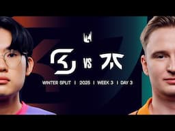 SK v FNC | 2025 LEC Winter | Week 3 Day 3 | SK Gaming vs Fnatic