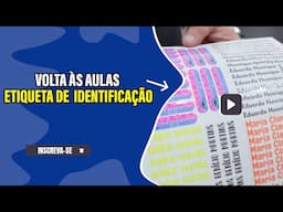 VOLTA ÀS AULAS -  ETIQUETA DE IDENTIFICAÇÃO