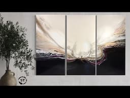 FINAL PAINTING | Bliss Series - Dramatic oversized Triptych! 🤩