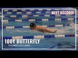 Thomas Heilman Takes Down Both the Meet & NAG Record in 100Y Butterfly | 2024 Speedo Winter Juniors