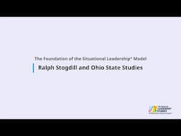 Ralph Stogdill and Ohio State Studies