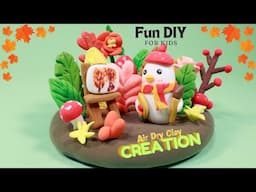 Clay Diorama: Artist Duck in Autumn | Whimsical Air-Dry Clay Creation | Fun DIY Project for Kids #3