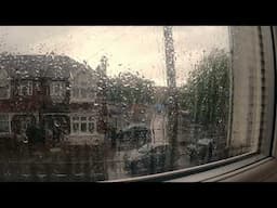 Daytime London Rain & Thunderstorm on Window | ASMR