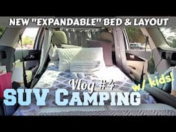 Updated SUV Camper Tour: New expandable bed & layout to fit my kids & I! New Brighton State Beach