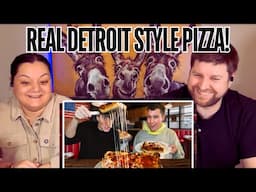 Two Brits try REAL Detroit Style Pizza in Detroit! | REACTION