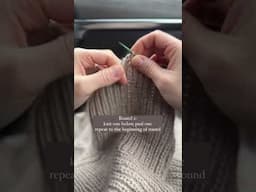 How to knit half fisherman’s rib stitch in the round #knittingtutorial