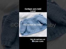 Cardigan para bebés con dos agujas tutorial paso a paso #crochetforbaby #shorts