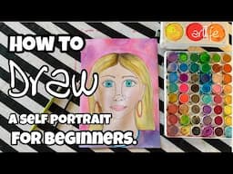 ART VIDEO: How to draw a self portrait. A drawing task for kids and beginners with Kerri Bevis #art