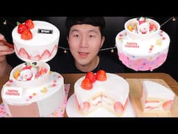 [ASMR]솔로가 크리스마스를 맞이하는방법......P.s 딸기크림케이크&아이스크림케이크 먹방(Strawberry Cream Cake & Ice Cream Cake)#MUKBANG