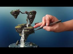 How To Sculpt Floating Island Diorama (CLAY & RESIN)