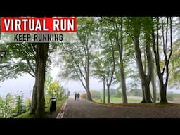 Virtual Run in Bergen City With Fog | Treadmill Workout