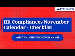 HR Compliances November Calendar 2024 - EXPERTS Checklist | What you need to know?