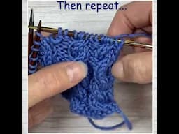 Right leaning cable over 4 stitches   #cableknitting #knittinghelp #knittingtips #knittingtutorials