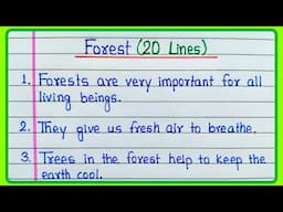 20 lines essay on forest in English | Forest essay in English 20 lines | Importance of forest