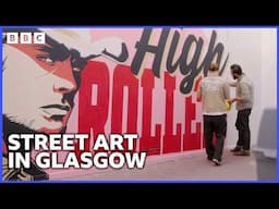 Dominic helps artist David Breen, also known as PizzaBoy, with a mural | Repair Shop is on the Road