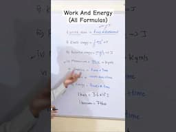 All Formulas- Work and Energy : Class 9 Science  #class9science