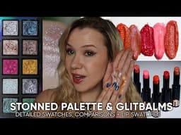 Get Stonned Palette and Glitbalms | Detailed eyeshadow swatches, comparisons & lip swatches