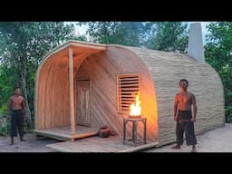 2 Man Complete Bamboo Shelter House, Most Bed Fireplace Next Swimming Pools