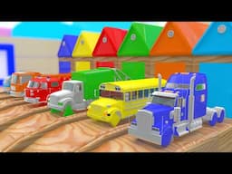 Learn Colors with  Learn Colors with Street Vehicles Giant Waterslide for Children