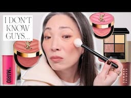 TRYING NEW MAKEUP - YSL Make Me Blush | SUQQU Spring 2025 | Benefit Mighty Fine Brow Pen