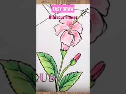 EASY DRAW I Hibiscus Flower #shorts