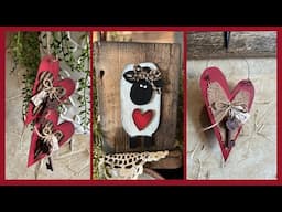 Primitive Rustic Valentine Crafts ~ Hearts ~ Sheep