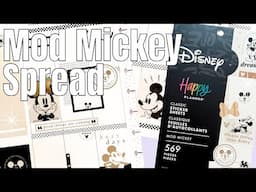 Disney Plan With Me | Mod Mickey Sticker Book | Classic Happy Planner Spread