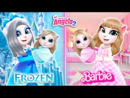 My Talking Angela 2 | Frozen | Mother Barbie and Elsa with her daughters |   cosplay