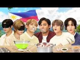 Korean Idols Cook Filipino Adobo: Can't See, Can't Speak, Can't Hear Challenge (ft. NOWADAYS)