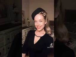 Old Hollywood hairstyle to wear with vintage hat 🎩 #1940s