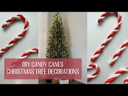 DIY CANDY CANES - Christmas Tree Decorations - air dry clay (easy & budget friendly)