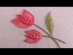 Very pretty tulip 🌷 flower embroidery design tutorial