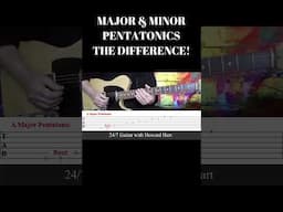 MAJOR & MINOR PENTATONICS - WHAT'S THE DIFFERENCE? How To Use Them #shortsfeed #shortsvideo