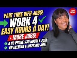 🙌🏾 WORK 4 EASY HOURS A DAY! + A $30 NO PHONE JOB! PART TIME WORK FROM HOME JOBS 2025!