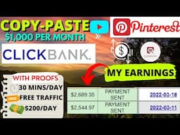 Affiliate Marketing 🤑 | Live Proof ClickBank Sale From Videos | Pinterest | Earn Money Copy Pasting