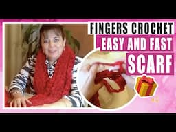 FINGERS CROCHET / Scarf - how to crochet - EASY AND FAST - BY LAURA CEPEDA