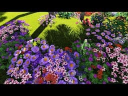 4K- Beautiful flowers and fantasy landscape