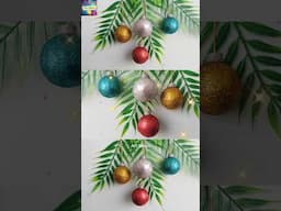 DIY Christmas Balls 😱 #papercraft  #crhristmas #youtubeshorts  #shorts #diy ​@ArtIdeas