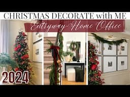 CHRISTMAS DECORATE WITH ME PT.5 | ENTRYWAY & HOME OFFICE HOLIDAY DECOR IDEAS