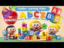 ABC's + NURSERY RHYMES + COLORS + SHAPES + COUNTING ~ Toddler Learning #ToddlerLearning