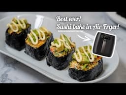 BAKED SUSHI using AIR FRYER | with simple KANI SALAD TOPPING | AIR FRYER RECIPES