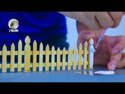 Making Popsicle Stick Fence For Miniature House DIY