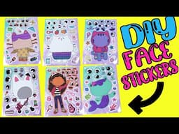 Gabby's Dollhouse Movie DIY Make Your Own Face Stickers with Pandy, DJ, Cakey, Baby Box