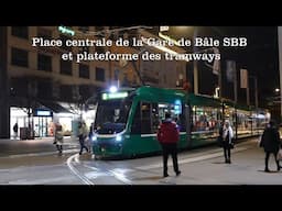 Tramways / Strassenbahn - Bahnhof Basel SBB - Gare SBB de Bâle.