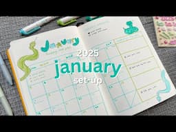 January 2025 Bullet Journal Setup 🐍 snake theme plan with me!