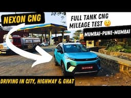 2025 Nexon CNG Full Tank Mileage Test in City, Highway & Ghats | Drive Review