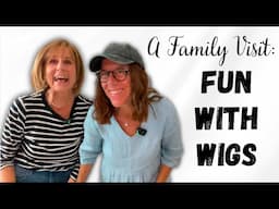 VISITING FAMILY IN FLORIDA:  FUN WITH WIGS!!!  LULU TRIES ON SEVERAL WIGS, IT WAS SO MUCH FUN!!