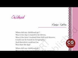 Childhood Class 11: Analyze the Poem Like a Pro